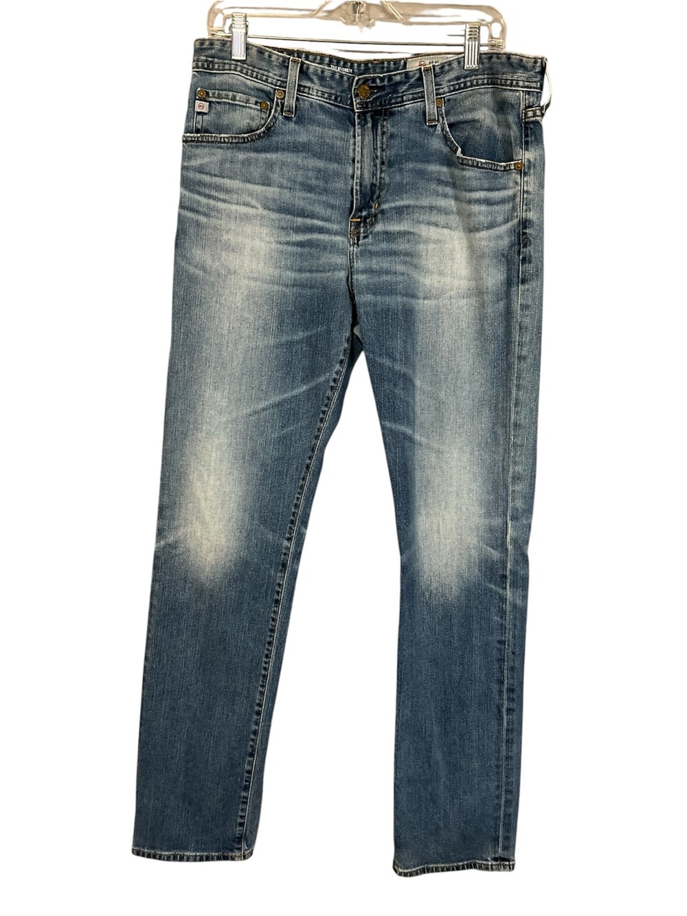 AG Everett Slim Straight Jeans 34R‎ Men Distressed Hem Medium Wash
